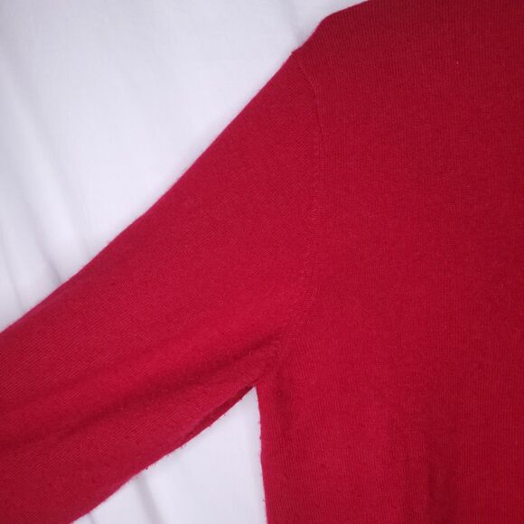 Alan Flusser Cashmere Sweater Mens Large Red V Neck - Picture 3 of 12